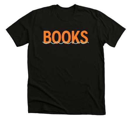 Flooded BOOKS Tee, a Black Heather Premium Unisex Tee