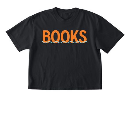 Flooded BOOKS Tee, a Black Comfort Colors Boxy Tee