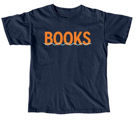 Flooded BOOKS Tee, a True Navy Comfort Colors Unisex Tee