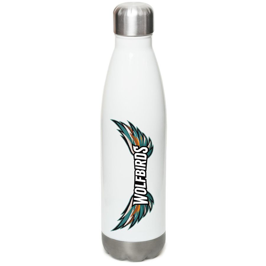 Wolfbirds - Water Bottle, a White Stainless Steel Water Bottle