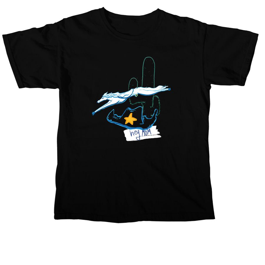 hey mom, a Black Comfort Colors Unisex Tee