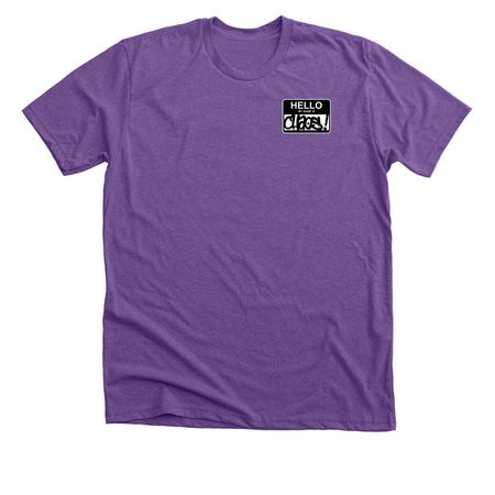MY NAME IS: DROPOUT, a Heather Team Purple Premium Unisex Tee