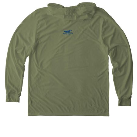 No Wild, No Freedom, a Olive You Green Allmade Eco Triblend Hoodie Tee (back-view)