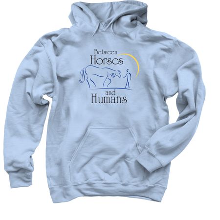 Life Lessons from Horses, a Light Blue Pullover Hoodie