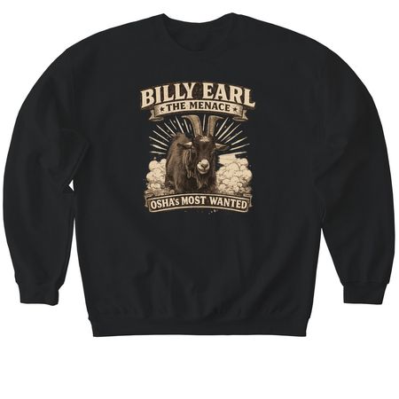Billy Earl The Menace, a Black Softstyle Crewneck Sweatshirt