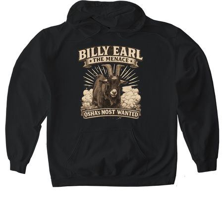 Billy Earl The Menace, a Black Gildan Softstyle Pullover Hoodie