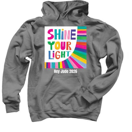 Shine Your Light Long Sleeve Tee and Hoodie, a Charcoal Pullover Hoodie