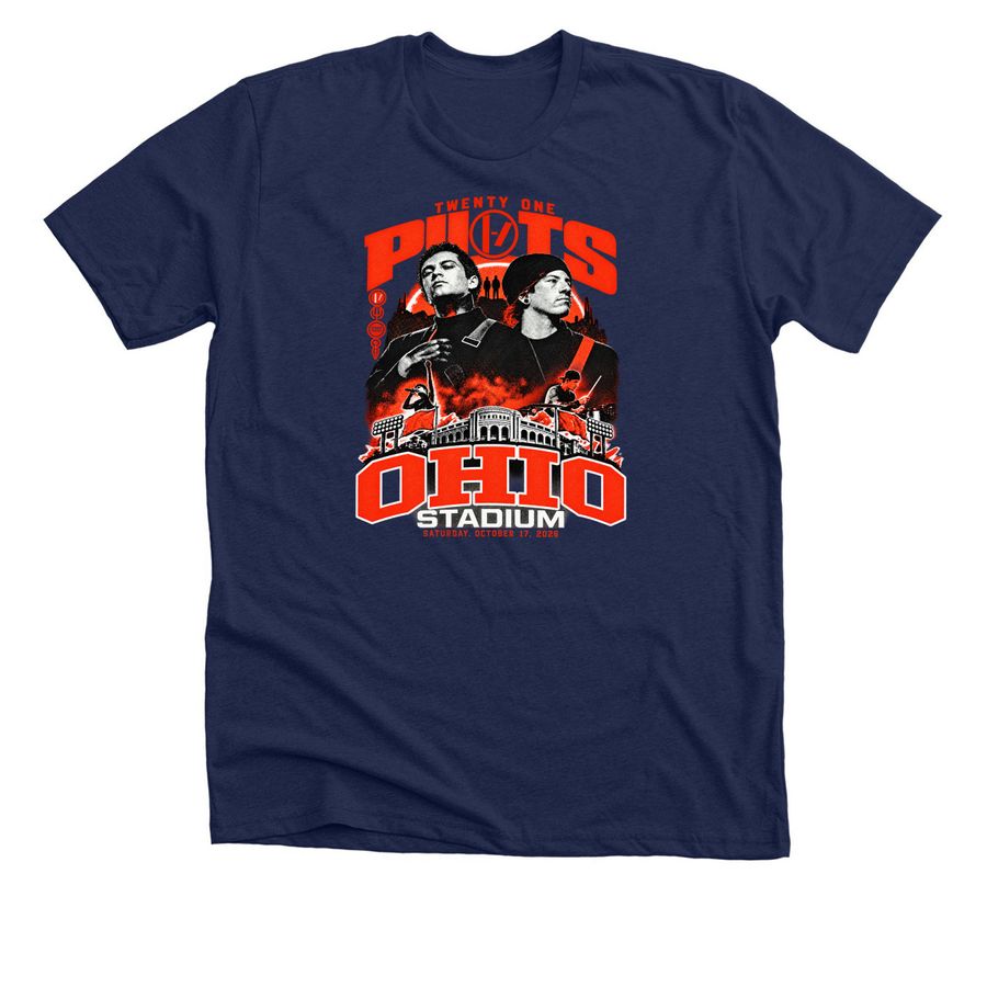 Twenty One Pilots Ohio Stadium Merch, a Solid Navy Blend Premium Unisex Tee