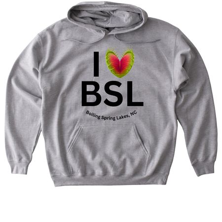 I Love BSL, a Sport Grey Gildan Softstyle Pullover Hoodie