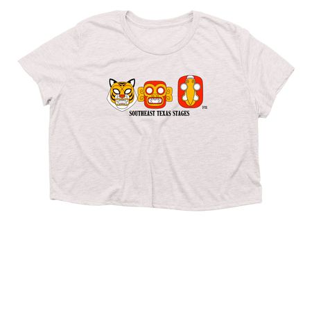 Magic Folk Animals!, a Heather Dust Women?s Flowy Cropped Tee