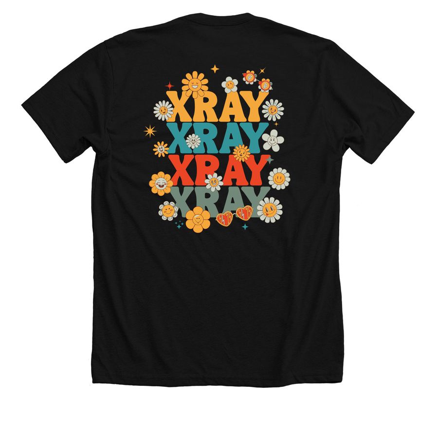 Retro Radiology Tee, a Solid Black Blend Premium Unisex Tee (back-view)