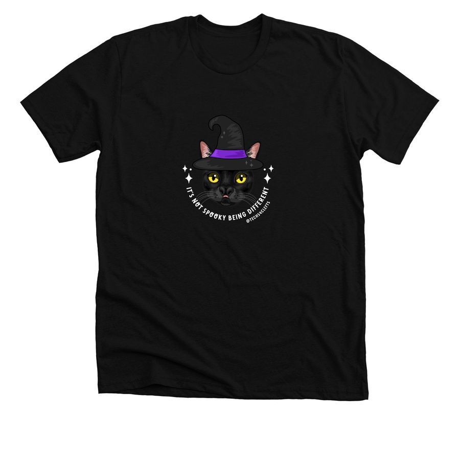 Witchy Cat, a Solid Black Blend Premium Unisex Tee