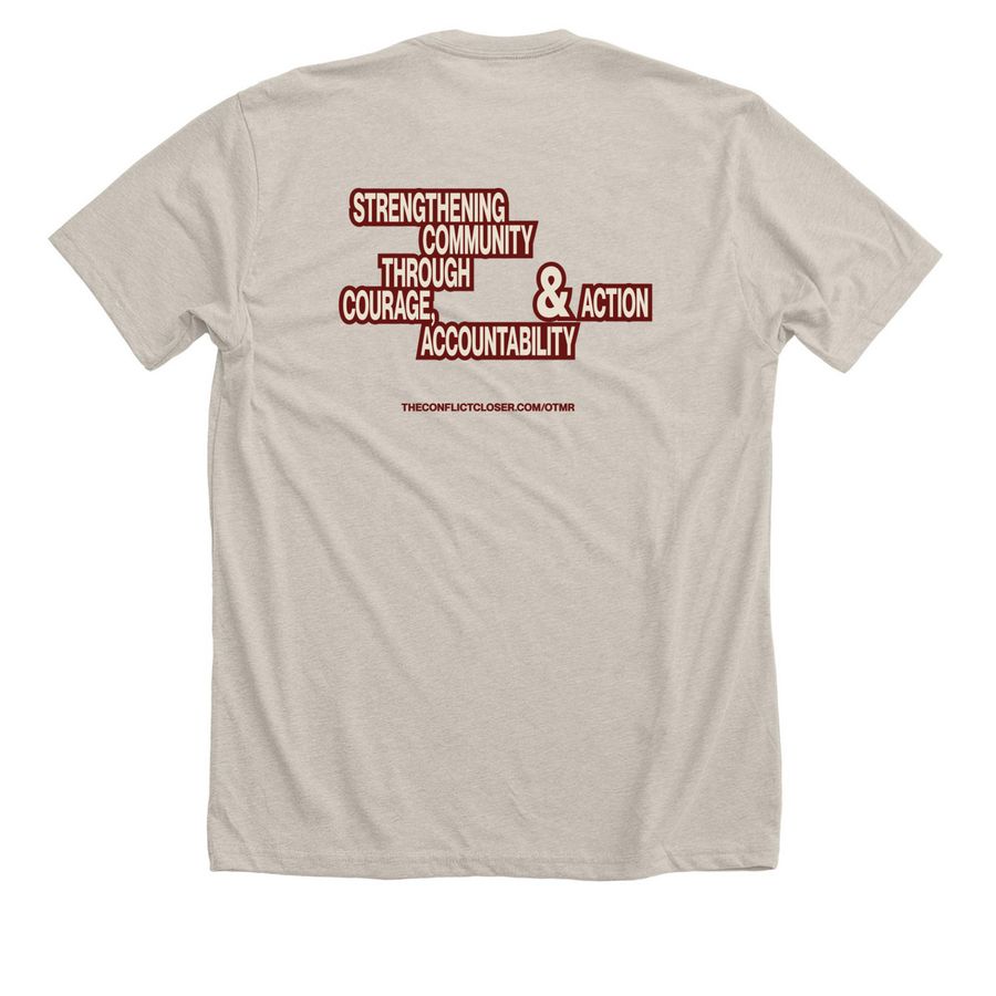 OTMR Live 2026 - Burgundy, a Heather Dust Premium Unisex Tee (back-view)