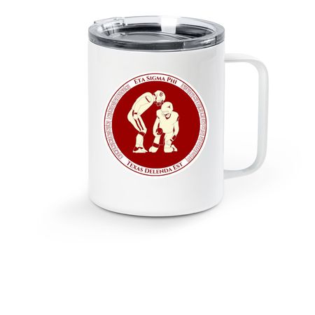 Texas Delenda Est Mug, a White Stainless Steel Travel Mug