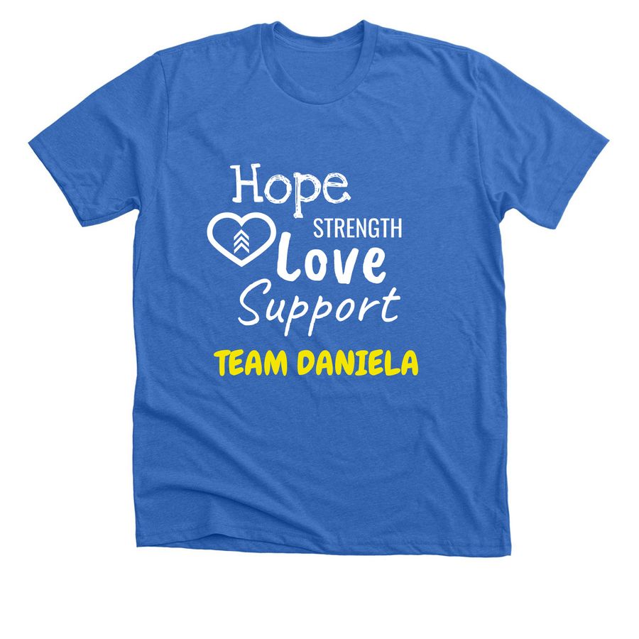 Team Daniela&nbsp;, a Heather True Royal Premium Unisex Tee