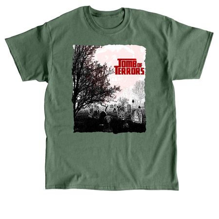 Lurking Around the Tomb of Terrors, a Military Green Classic Unisex Tee