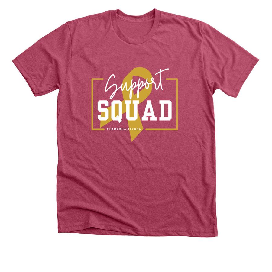 CQUSA - Support Squad, a Heather Raspberry Premium Unisex Tee
