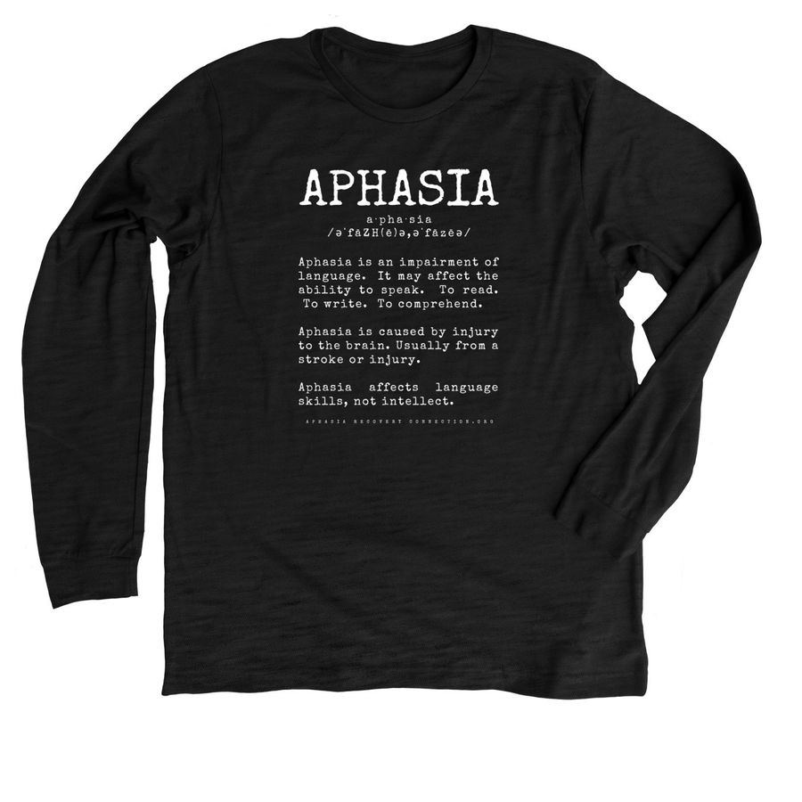 Aphasia Definition, a Solid Black Blend Premium Long Sleeve Tee
