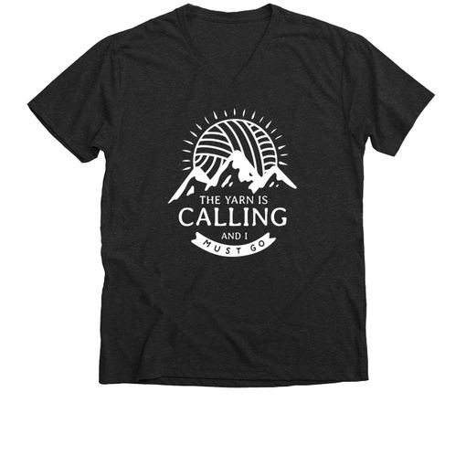 The Yarn is Calling.... Charcoal V-Neck Unisex Tee