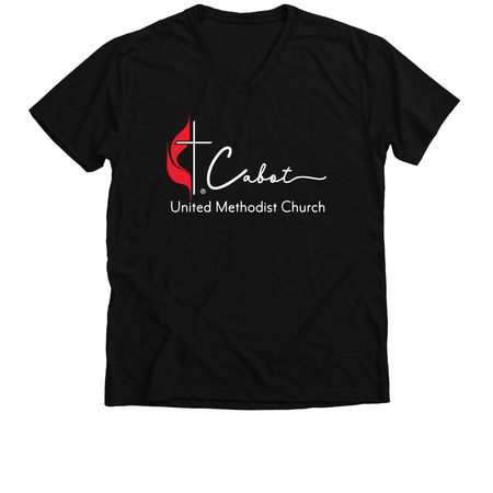 CUMC White/Red Logo Shirts, a Solid Black Blend Premium V-Neck Tee
