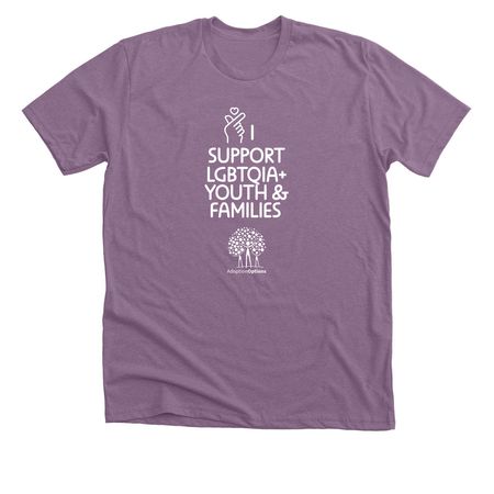 I Support LGBTQIA+ Youth and Families, a Heather Purple Premium Unisex Tee
