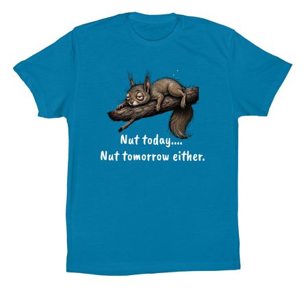 Nut Today, a Electric Blue Premium Cotton Tee