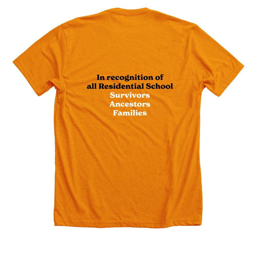 Guide Them Home. Light coloured design., a Heather Orange Premium Unisex Tee (back-view)