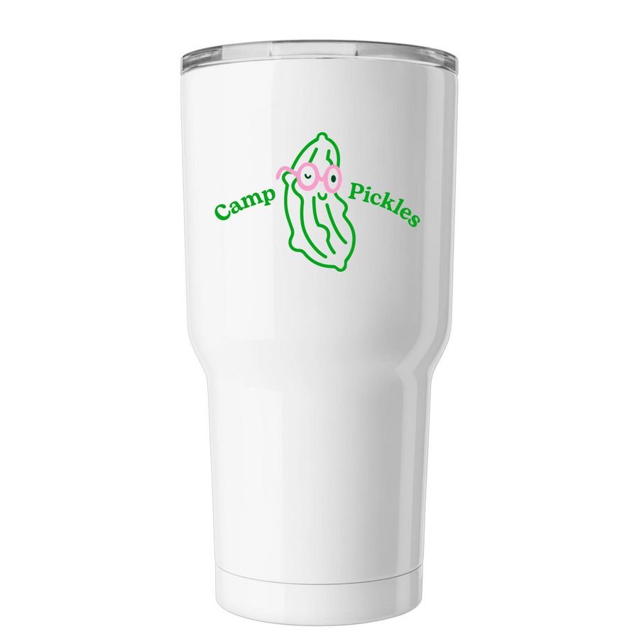 Camp Pickles, a White Insulated Tumbler