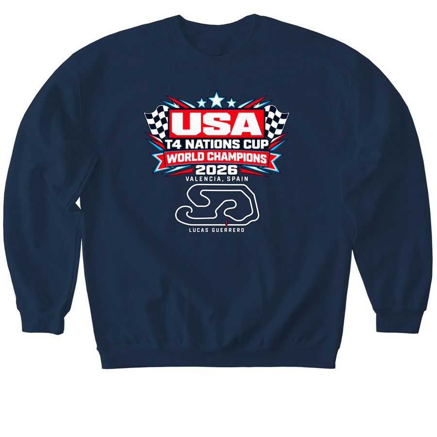 Team USA 2026 T4 Nations Cup World Champions, a Navy Softstyle Crewneck Sweatshirt