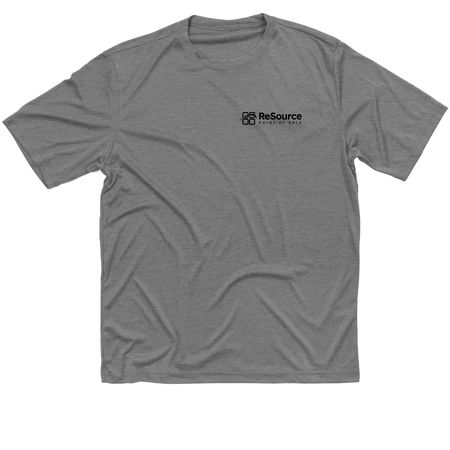 ReSource Point of Sale- Black Logo, a Grey Concrete Heather Classic Performance Tee