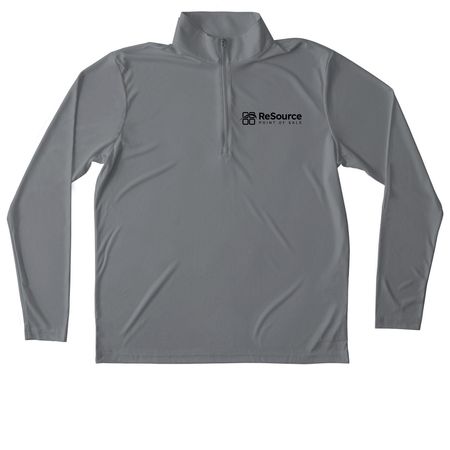 ReSource Point of Sale- Black Logo, a Grey Concrete Unisex Performance Quarter Zip Pullover