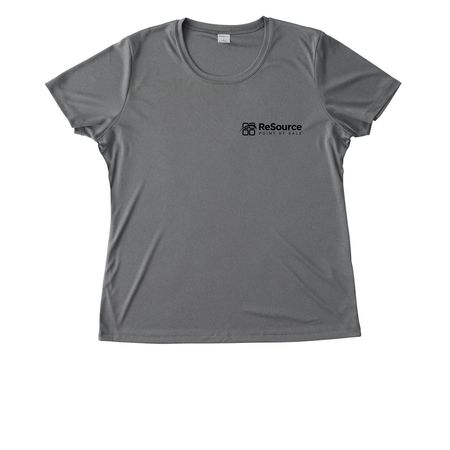 ReSource Point of Sale- Black Logo, a Grey Concrete Heather Women's Performance Tee