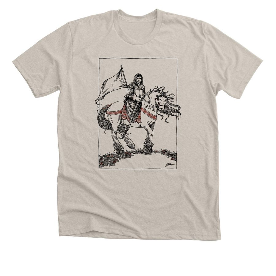 Knight and Horse, a Heather Dust Premium Unisex Tee