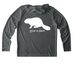 Volunteer - Give a Dam, a Dark Smoke Grey UV Performance Long Sleeve Hoodie (back-view)