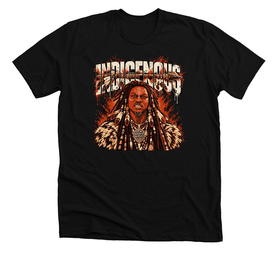 INDIGENOUS ? Intuitive Culture Ancestral Drop, a Solid Black Blend Premium Unisex Tee