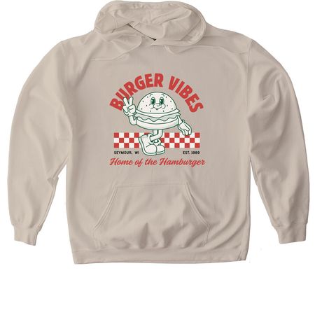 Burger Vibes&nbsp;, a Sand Gildan Softstyle Pullover Hoodie