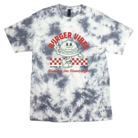 Burger Vibes&nbsp;, a Grey Crystal Tie Dye Tee