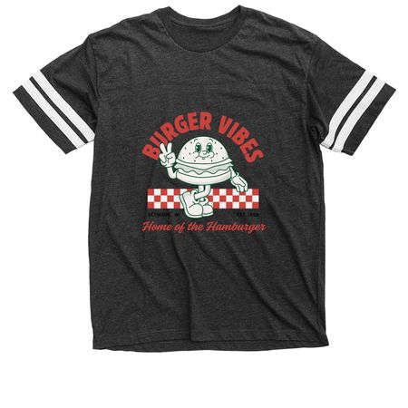 Burger Vibes&nbsp;, a Vintage Smoke / White Football Jersey Tee