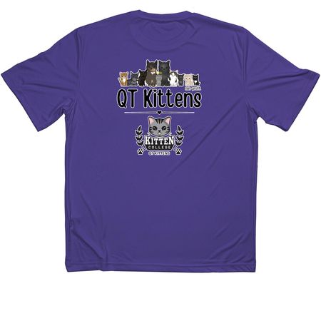 Buy a Sports Top. Send a QT Kitten to College, a Purple Classic Performance Tee (back-view)