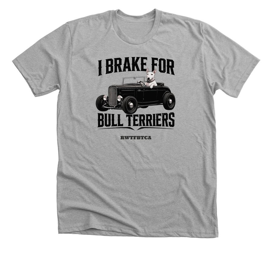 Hot Rod Bull Terrier, a Athletic Heather Premium Unisex Tee