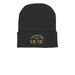 Knitted Beanies, a Black Printed Cuffed Beanie