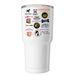 The Golden Rush Tumblers, a White Insulated Tumbler (back-view)
