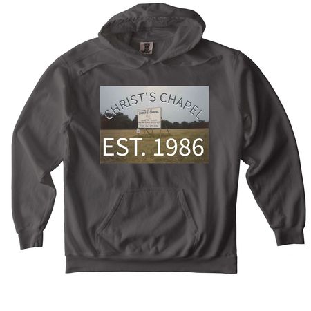 Christ's Chapel- 40th Anniversary Merch, a Pepper Comfort Colors Pullover Hoodie
