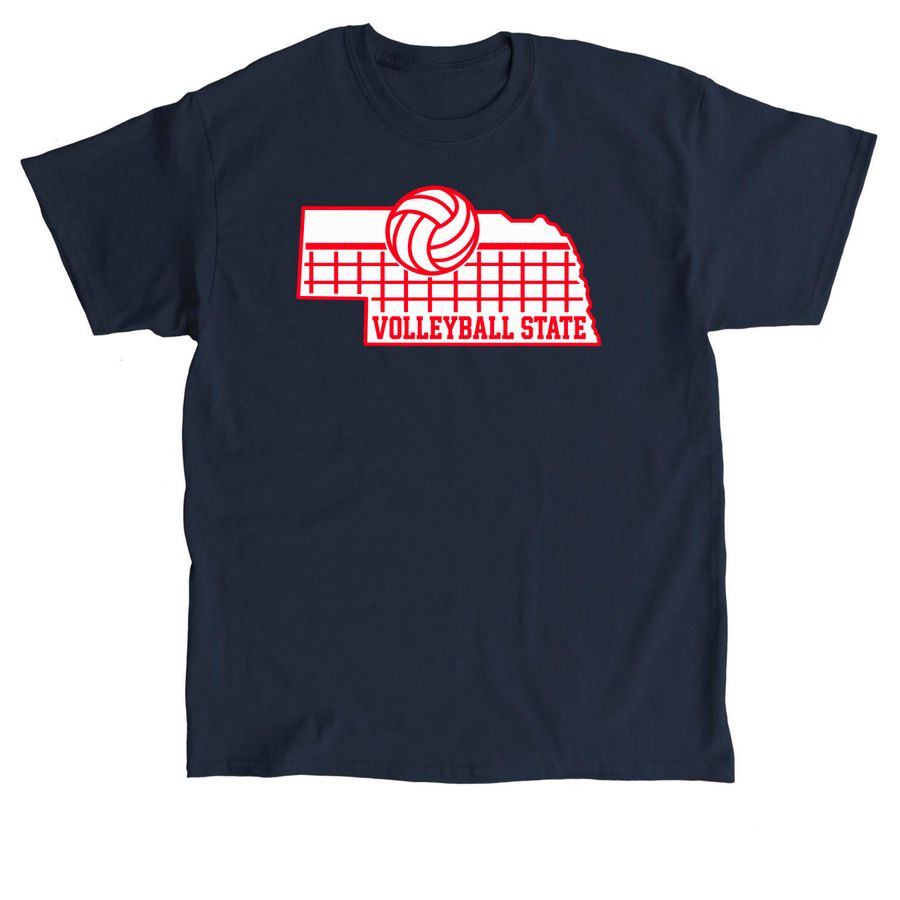 Official Nebraska Huskers Volleyball State 20, a Navy Classic Unisex Tee