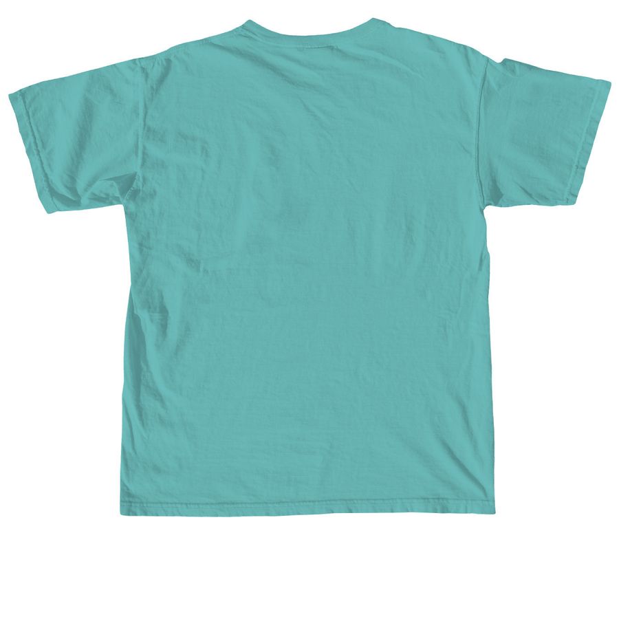 The Senior Dog Squad Official Green Logo Tee, a Seafoam Comfort Colors Unisex Tee (back-view)