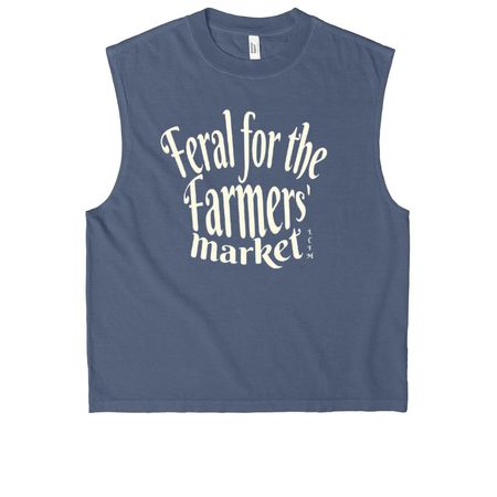 Feral for the Farmers' Market, a Faded Navy Heavyweight Garment Dye Muscle Tee