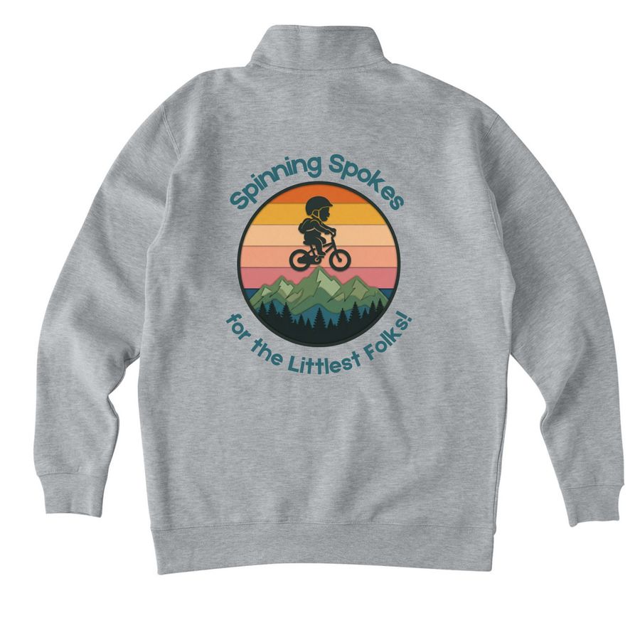 NICU Courage Classic 2026, a Grey Heather Midweight Quarter Zip Pullover (back-view)