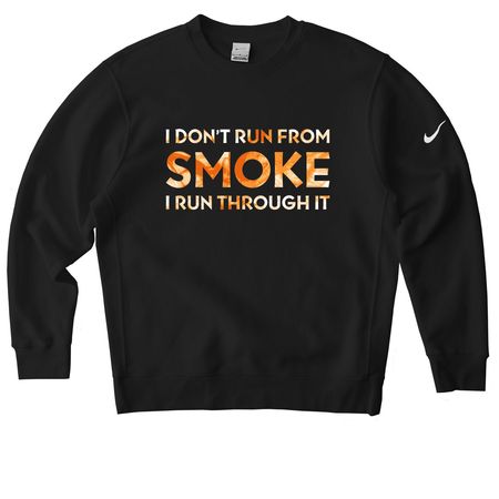 ALL THE SMOKE NIKE, a Black Nike Club Fleece Crewneck Sweatshirt