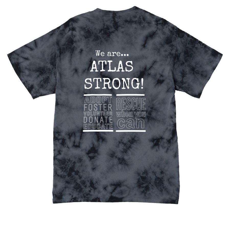 GMSP: Atlas - Each Animal Counts, a Black Crystal Tie Dye Tee (back-view)