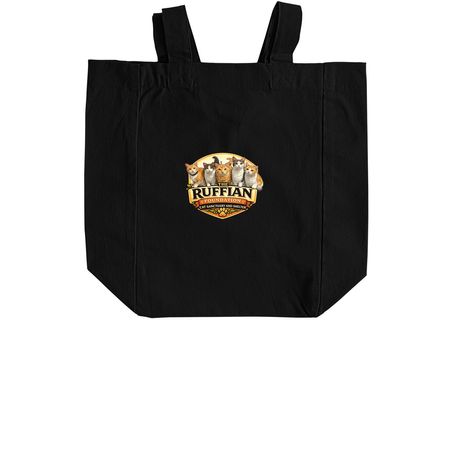 Cat Crew Carrier, a Black Recycled Cotton Tote Bag (back-view)